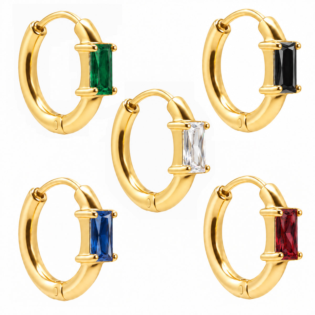 Orecchino Baguette Hoop